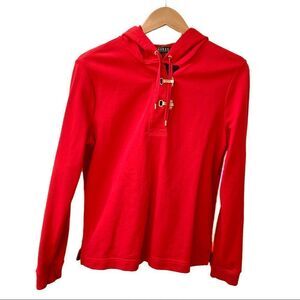 LAUREN Ralph Lauren Buckle Hoodie Red Size Medium